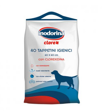 Пелюшки з хлоргексидином Inodorina Clorex Tappetini 60х60 см 40 шт 250.0050.001 фото