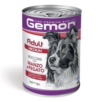 Влажный корм для собак средних пород GEMON Dog Wet Medium Adult кусочки с говядиной и печенью Gemon_70387859 фото