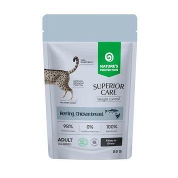 Вологий корм для контролю ваги котів Nature's Protection Superior Care Weight Control Grain Free Adult Cats with Herring and Chicken Breast з оселедцем і куркою NPSC47911 фото