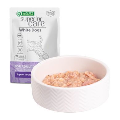 Додатковий вологий корм для собак з білим забарвленням Nature's Protection Superior Care White Dogs Adult Tuna & Salmon з тунцем і лососем UNINPSC63999 фото