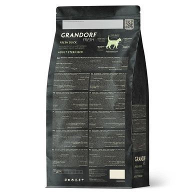 Сухой корм для стерилизованных кошек Grandorf FRESH DUCK & SWEET POTATO ADULT CAT STERILISED утка с бататом GF_82940 фото
