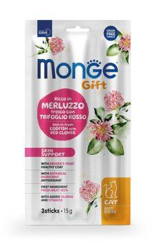 Лакомство для кошек Monge Gift Cat Skin support треска с красным клевером Monge_70085274 фото