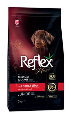 Сухой корм для щенков средних и больших пород Reflex Plus Junior Dog Food with Lamb & Rice for Medium & Large Breeds с ягненком и рисом RFX-102 фото