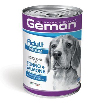 Влажный корм для собак средних пород GEMON Dog Wet Medium Adult кусочки с тунцем и лососем Gemon_70387880 фото