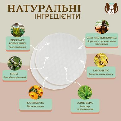 Серветки для гігієни вух Ear Wipes Natural Dog Company, 50 шт WP-EARS-50 фото