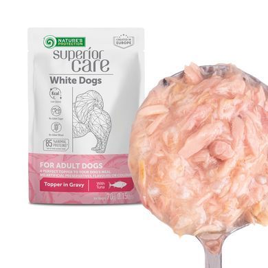 Додатковий вологий корм для собак з білим забарвленням Nature's Protection Superior Care White Dogs Adult Tuna з тунцем UNINPSC70010 фото