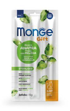 Лакомство для кошек Monge Gift Cat Sterilised утка с мелиссой Monge_70085281 фото