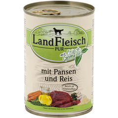 Консервы для собак LandFleisch с рубцом, рисом и свежими овощами, цена | Фото