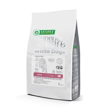 Сухий беззерновий корм для юніорів усіх розмірів Nature's Protection Superior Care White Dogs Grain Free White Fish Junior All Sizes з білою рибою NPSC47596 фото