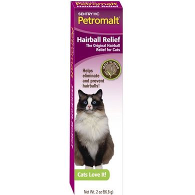 Паста для котів для виведення шерсті (солод) SENTRY Petromalt Hairball Relief, 56 г 11401 фото