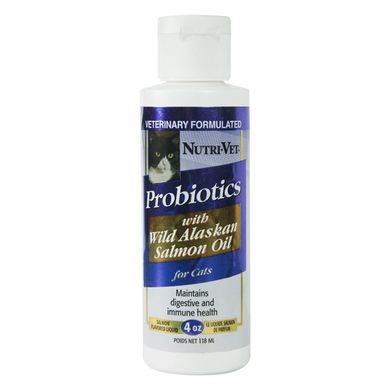 Пробиотик Nutri-Vet Probiotics Salmon с маслом лосося для кошек, 118 мл 99849 фото