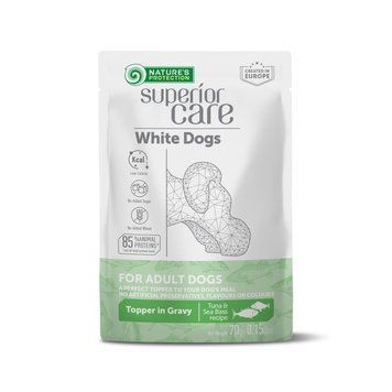 Додатковий вологий корм для собак з білим забарвленням Nature's Protection Superior Care White Dogs Adult Tuna & Sea Bass з тунцем і морським окунем UNINPSC70012 фото