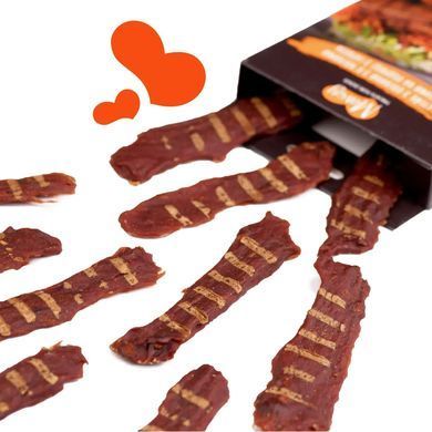 Лакомство для собак от 3-х месяцев Mavsy Refined jerky BBQ VENISON STEAK WITH SUN-DRIED TOMATOES ON A BED OF PUMPKIN стейк из оленины с вялеными томатами на подушке из тыквы LSRM06 фото