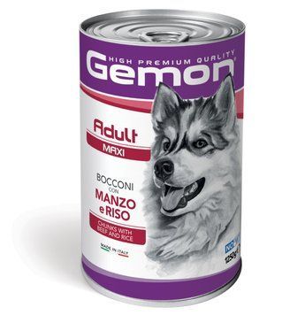 Влажный корм для собак крупных пород GEMON Dog Wet Maxi Adult кусочки с говядиной и рисом Gemon_70387903 фото