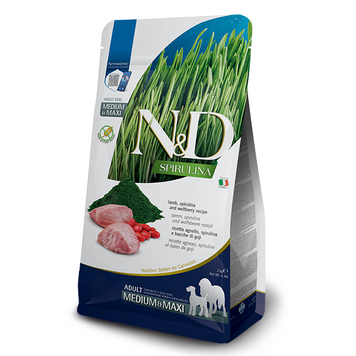Сухой корм для собак средних и крупных пород Farmina N&D SPIRULINA LAMB ADULT MEDIUM & MAXI с ягненком, спирулиной и ягодами годжи F_177876 фото