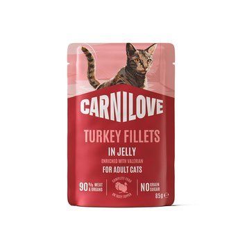 Вологий корм для котів Carnilove Jelly Turkey with Valerian індичка і валеріана в желе 85 г CL_101406 фото