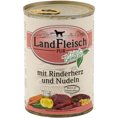 Консервы для собак LandFleisch с говяжьим сердцем, лапшой и свежими овощами LF-0025017 фото