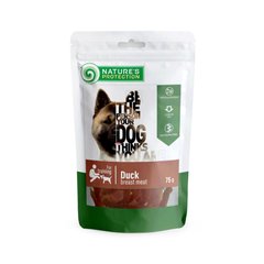 Ласощі для собак, снеки з качки, Nature's Protection snack for dogs duck breast meat, 75г SNK46103 фото