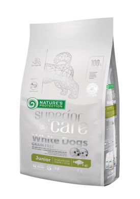 Сухой беззерновой корм для юниоров с белым окрасом шерсти, для малых пород Superior Care White Dogs Grain Free Junior Small and Mini Breeds 1.5 кг NPSC45829 фото