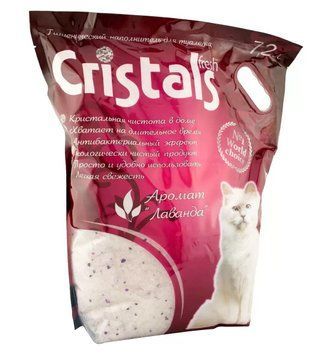 Cілікагелевий наповнювач для котячого туалету Cristals Fresh з ароматом лаванди 207030 фото