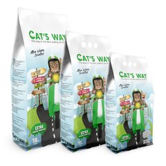 Бентонитовый наполнитель CAT'S WAY алоэ вера (зеленые гранулы), цена | Фото