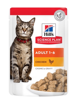 Вологий корм для дорослих кішок Hill's SCIENCE PLAN Adult з куркою, 85г Hills_604003 фото