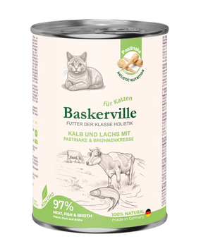 Вологий корм для котів Baskerville з телятиною, лососем, пастернаком і крес-салатом 1004258 /21554 фото