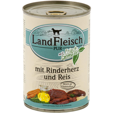 Консерви для собак LandFleisch з яловичим серцем, рисом і свіжими овочами LF-0025019 фото