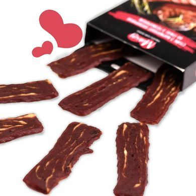Ласощі для собак від 3-х місяців Mavsy Refined jerky GRILLED MARBLED BEEF STEAK WITH ROSEMARY стейк з мармурової яловичини на грилі з розмарином, 100 г LSRM07 фото