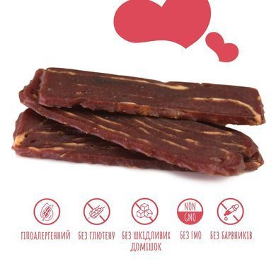Ласощі для собак від 3-х місяців Mavsy Refined jerky GRILLED MARBLED BEEF STEAK WITH ROSEMARY стейк з мармурової яловичини на грилі з розмарином, 100 г LSRM07 фото