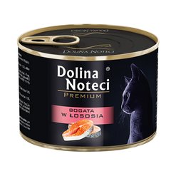 Консервований корм для котів Dolina Noteci Premium м’ясні шматочки в соусі з лососем DN 185 (787) фото