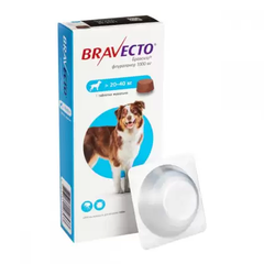 Бравекто (Bravecto) таблетки від бліх і кліщів для собак вагою від 20 до 40 кг, 1000 мг Bravecto - 20 - 40 фото