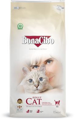 Сухий корм для котів BonaCibo Adult Cat Chicken & Rice with Anchovy з м'ясом курки, анчоусами і рисом BC406953 фото