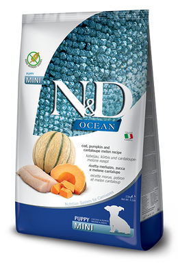 Беззерновой сухой корм Farmina N&D Grain Free OCEAN PUMPKIN для щенков мелких пород с треской и дыней PND0080071 фото