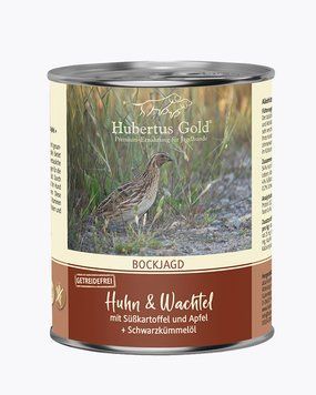 Консервований корм для собак Hubertus Gold Huhn & Wachtel з куркою, перепілкою та бататом 669532 фото