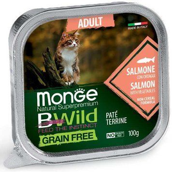 Беззерновой влажный корм для кошек Monge Cat Bwild Grain Free Wet Adult с овощами Bwild_70012881 фото