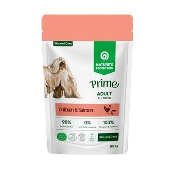 Вологий корм для собак для догляду за шкірою та шерстю Nature's Protection Prime Skin and Coat Adult Dogs Chicken and Salmon з куркою і лососем NPPR47922-K2 фото