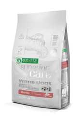 Сухий беззерновий корм для цуценят (стартер) всіх порід з білим забарвленням шерсті Superior Care White Dogs Grain Free Starter All Breeds 1.5кг NPSC45669 фото