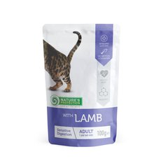 Вологий корм для дорослих котів з чутливим травленням з ягням Nature's Protection Sensitive digestion with Lamb 100 г KIK45691 фото