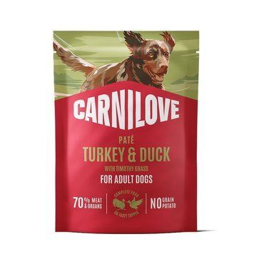 Вологий корм для собак Carnilove Turkey & Duck with Timothy Grass паштет індичка і качка з тимофіївкою 300 г CL_112435 фото