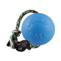 Іграшка для собак м'яч з канатом Джоллі Петс Ромп-н-Ролл середня блакитна арт 606BL 606BL фото