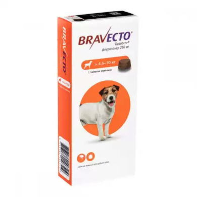 Bravecto (Бравекто) Таблетки от блох и клещей для собак от 4,5 до 10 кг Bravecto - 4,5 - 10 фото