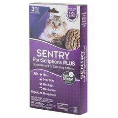 Капли от блох и клещей для кошек от 2,2 кг SENTRY Purrscriptions, цена | Фото