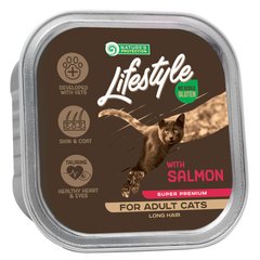 Влажный корм для взрослых длинношерстных кошек с лососем Nature's Protection Lifestyle Long Hair with Salmon, 85 г KIKLS45718 фото