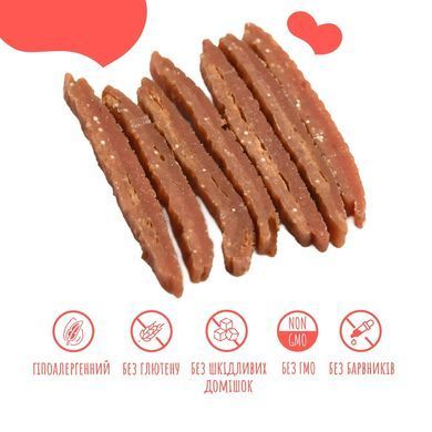 Ласощі для собак від 3-х місяців Mavsy Refined jerky CARPACCIO OF RABBIT AND ROAST DUCK IN CRANBERRY SAUCE карпаччо з крольчатини та запеченої качки в журавлиному соусі LSRM02 фото