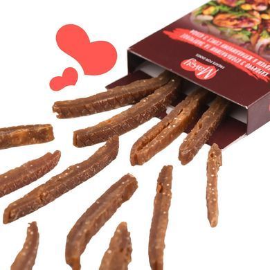 Ласощі для собак від 3-х місяців Mavsy Refined jerky CARPACCIO OF RABBIT AND ROAST DUCK IN CRANBERRY SAUCE карпаччо з крольчатини та запеченої качки в журавлиному соусі LSRM02 фото