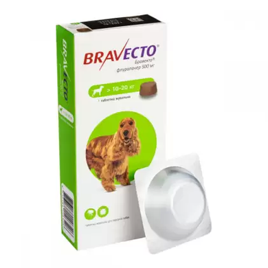 Bravecto (Бравекто) Таблетки от блох и клещей для собак от 10 до 20 кг Bravecto - 10 - 20 фото