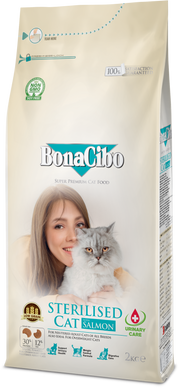 Сухий корм для стерилізованих котів BonaCibo Adult Cat Sterilised Salmon з лососем BC407011 фото