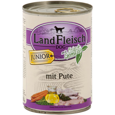 Консервы для щенков LandFleisch с мясом индейки и свежими овощами LF-0025025 фото
