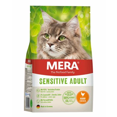 Сухой беззерновой корм для чувствительных котов MERA Cats Sensitive Adult Сhicken (Huhn) с курицей Mera_038642 - 8630 фото